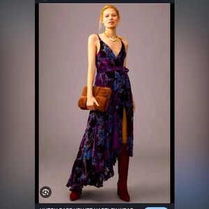 **anthropologie** // hutch // plum // bare velvet wrap dress